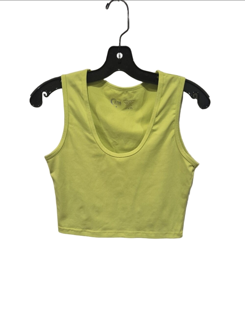 Zyia Lime Stronger Active Neon Yellow Lime Green Crop Tank Top Size Medium